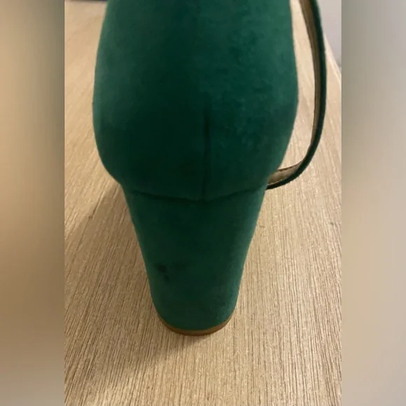 Women’s Green Block Heel Open-Toe Sandals W/ Ankle Strap Size 8 - Picture 12 of 13